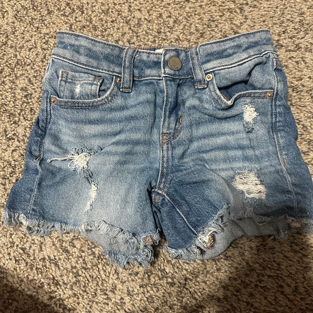 Girls BKE Light Blue Distressed Jean Shorts